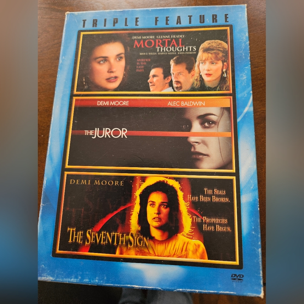 TRIPLE FEATURE (3 DISC SET) MORTAL THOUGHTS,  THE JUROR, AND THE SEVENTH SIGN.